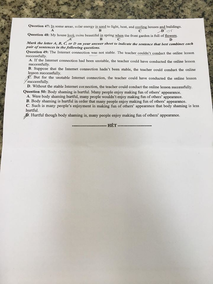 NÓNG: Gợi ý đáp án bài thi tiếng Anh kỳ thi tốt nghiệp THPT Quốc gia năm 2020 ảnh 5