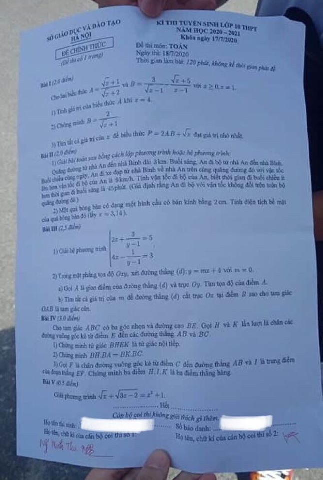Học sinh Hà Nội kết thúc kỳ tuyển sinh lớp 10 THPT công lập với bài thi Toán ảnh 1