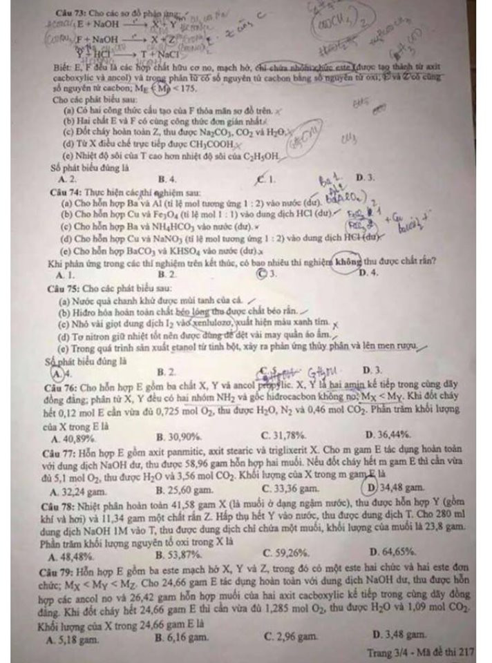 So ngay đáp án bài thi tổ hợp Khoa học Tự nhiên của kỳ thi Tốt nghiệp THPT 2020 ảnh 12