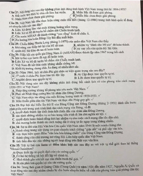 Gợi ý đáp án bài thi tổ hợp Khoa học Xã hội của kỳ thi tốt nghiệp THPT Quốc gia 2020 ảnh 10