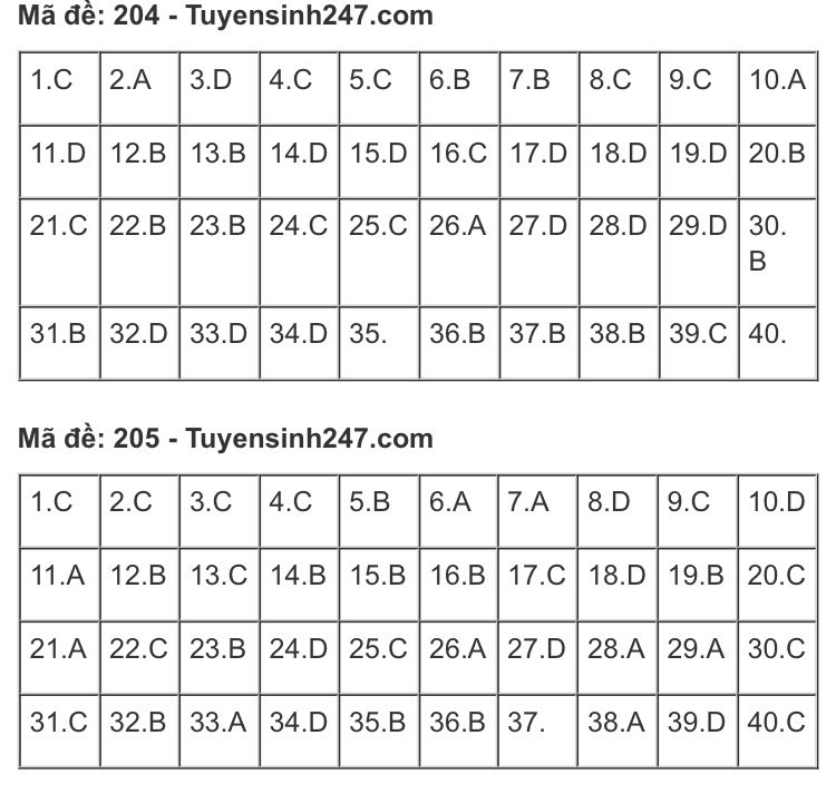 So ngay đáp án bài thi tổ hợp Khoa học Tự nhiên của kỳ thi Tốt nghiệp THPT 2020 ảnh 21