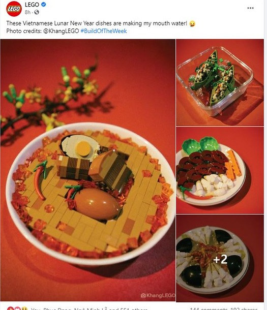 Chàng trai 9x ở TPHCM làm mâm cỗ Tết bằng Lego sống động như thật ảnh 1