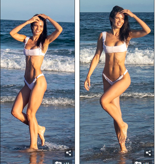 Mẫu 9x căng tràn sức sống với áo tắm ở biển ảnh 1