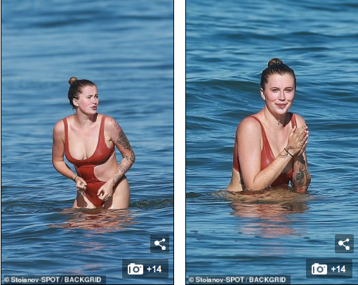 Ireland Baldwin tròn đầy, trắng nõn ở biển ảnh 1