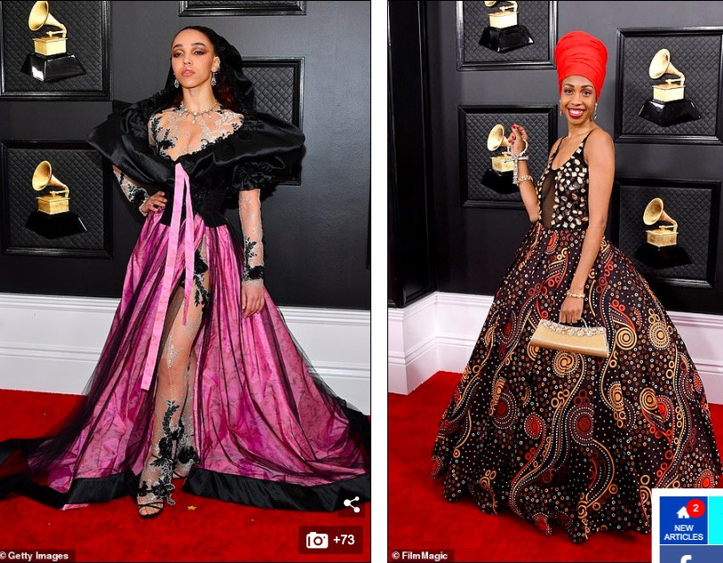 Dàn mỹ nhân diện mốt không nội y, khoe ngực đầy nóng bỏng tại Grammy 2020 ảnh 11