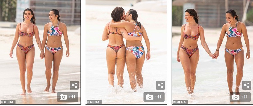 Cựu vũ nữ thoát y hôn tình đồng giới đắm đuối ở biển ảnh 6