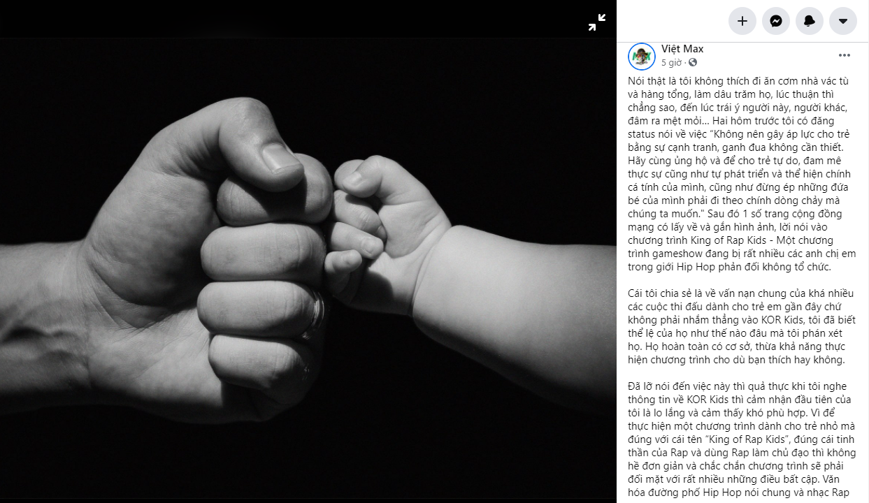 Việt Max: “Nghe thông tin về 'King Of Rap Kids', tôi lo lắng và cảm thấy khó phù hợp“ ảnh 1
