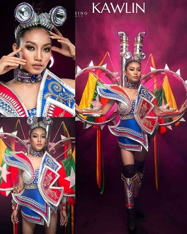 Trang phục dân tộc Hoa hậu Hoàn vũ Myanmar 2020 gây sốt, có bộ bắt chước Việt Nam? ảnh 7