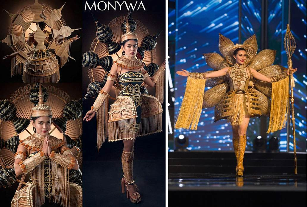 Trang phục dân tộc Hoa hậu Hoàn vũ Myanmar 2020 gây sốt, có bộ bắt chước Việt Nam? ảnh 3