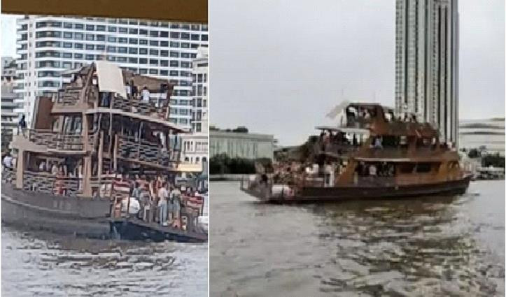 Hàng chục hành khách đang ăn tối may mắn thoát chết khi tàu nhà hàng chìm dần xuống sông ảnh 1