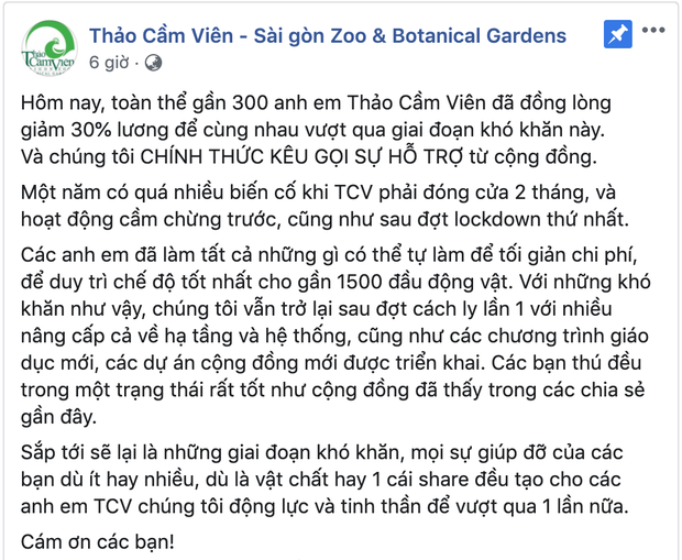 TP.HCM: Thảo Cầm Viên gặp khó khăn, kêu gọi cộng đồng chung tay hỗ trợ hơn 1500 động vật ảnh 3