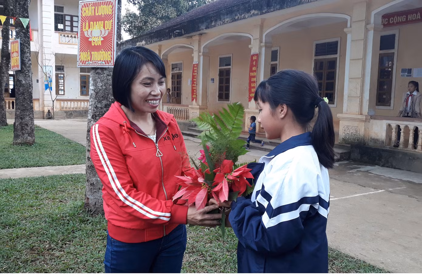 Xúc động học sinh mang hoa rừng, trái dại tặng thầy cô ngày lễ ảnh 4