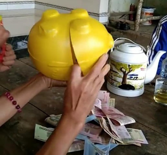 Cậu bé lớp 5 mang hết tiền mừng tuổi trong 'lợn nhựa' để bê tông hóa đường làng ảnh 1