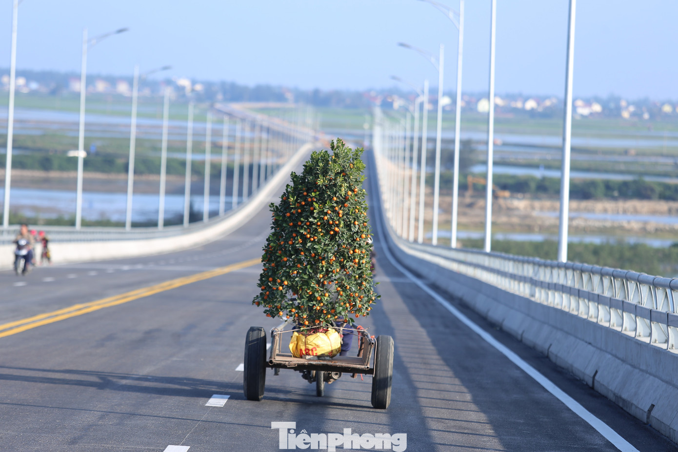 Nhìn từ trên cao cây cầu 950 tỷ đồng nối Nghệ An và Hà Tĩnh ảnh 2