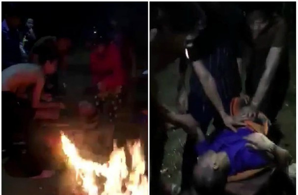 Đốt rơm rạ để sưởi ấm, cứu sống người bị đuối nước trên sông Lam ảnh 1