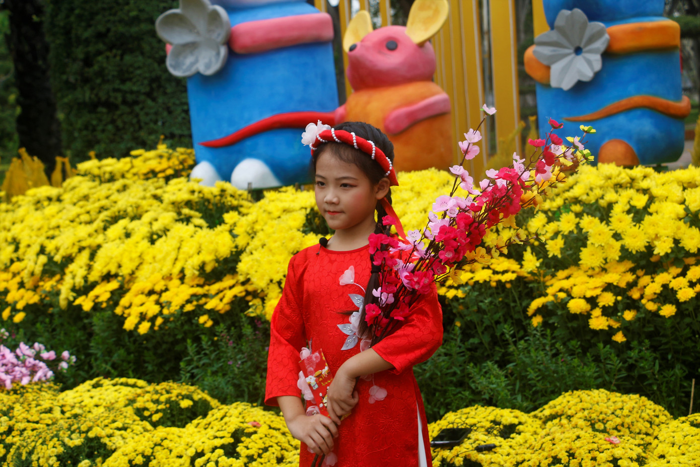 Rực rỡ đường hoa thành phố Vinh những ngày áp tết ảnh 10