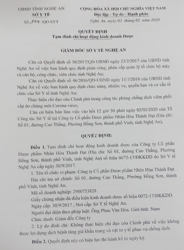 Tăng giá giữa 'bão' khẩu trang phòng corona, một công ty bị đình chỉ kinh doanh ảnh 1