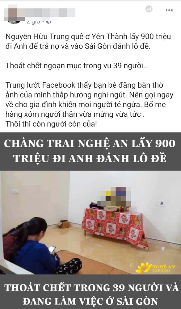 Công an điều tra vụ thanh niên thoát chết vì lấy tiền 'chạy' đi Anh để đánh đề ảnh 1