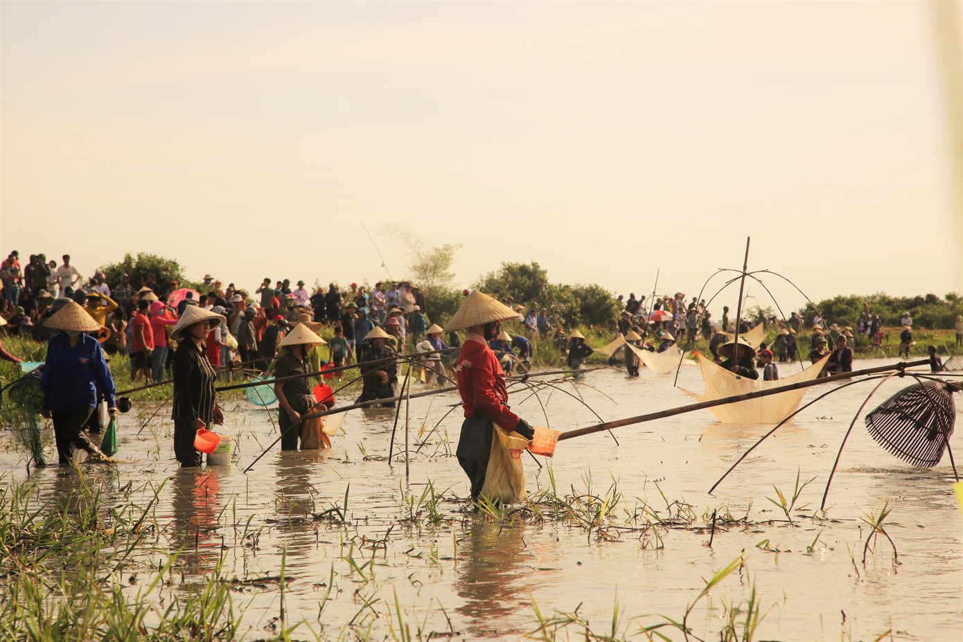 Sau tiếng hô lớn, hàng trăm người dân nhào xuống Đầm Vực bắt cá ảnh 16