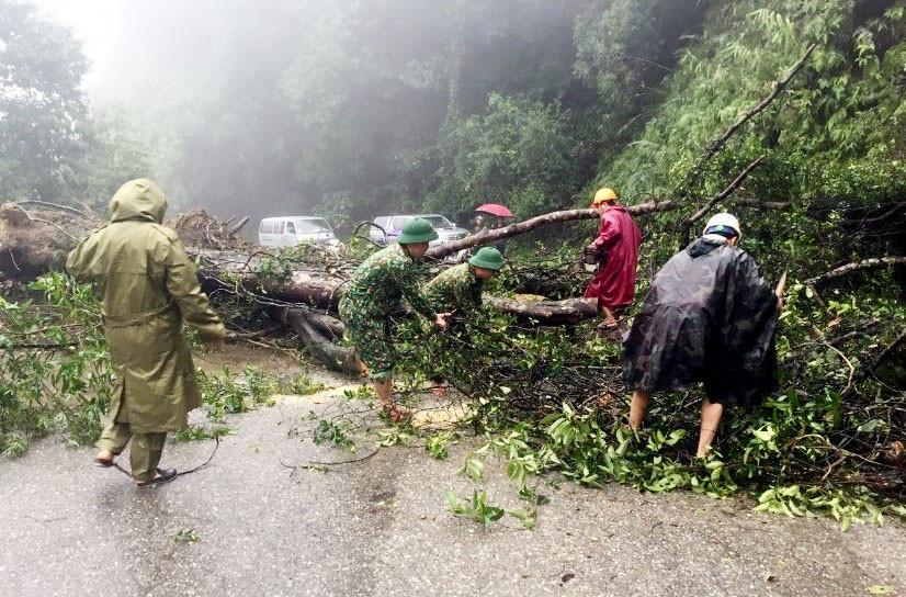 Núi cao 15m sạt lở, đất đá chắn ngang trên QL8A đường lên Cửa khẩu Cầu Treo ảnh 3