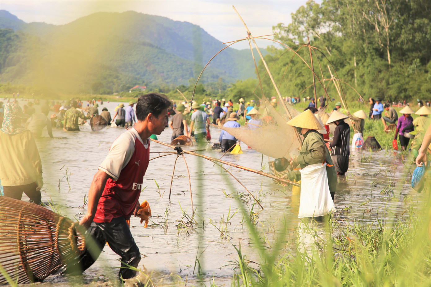 Sau tiếng hô lớn, hàng trăm người dân nhào xuống Đầm Vực bắt cá ảnh 9