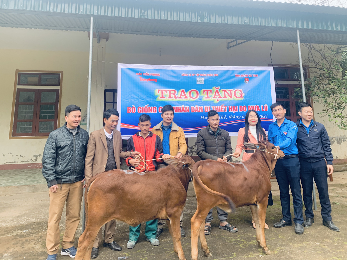 Trao bò giống hỗ trợ bà con vùng lũ Hà Tĩnh ảnh 1