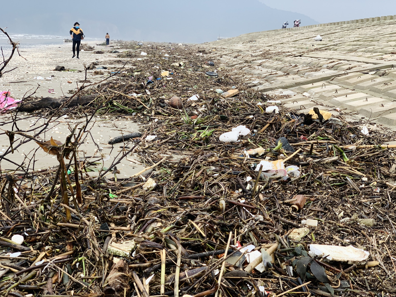 Sau mưa lũ, rác chất đống dọc bờ biển Hà Tĩnh ảnh 11