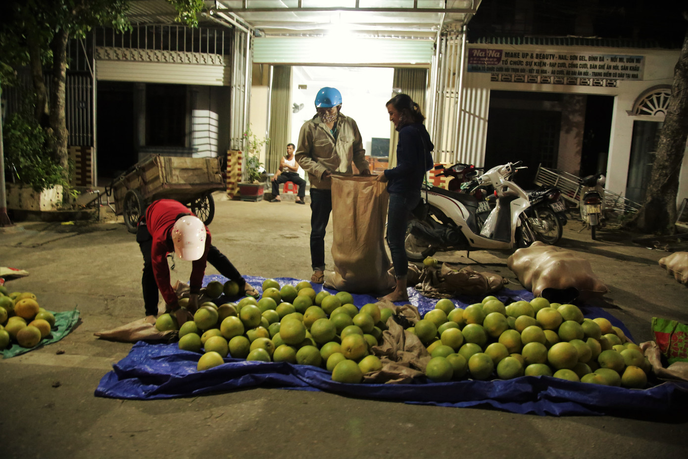 Bưởi đặc sản vào vụ, trăm người soi đèn thức trắng bán ở chợ đêm ảnh 16