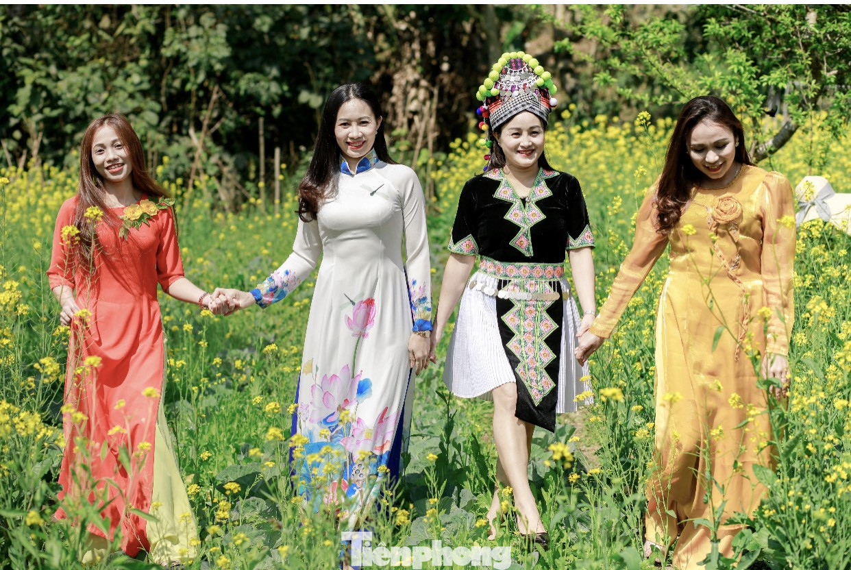 Ngắm tà áo dài thướt tha bên sắc vàng hoa cải nơi độ cao 1500m ảnh 4