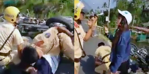 4 kẻ say xỉn hành hung CSGT khi bị kiểm tra nồng độ cồn ảnh 1