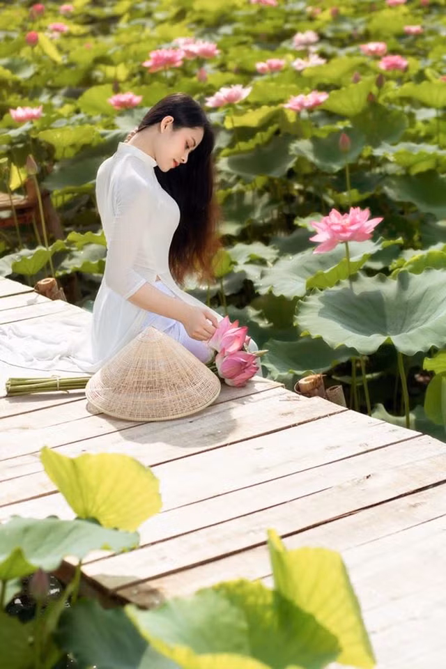 Vẻ đẹp dung dị của nữ sinh Ngân hàng ảnh 8