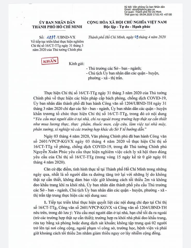 TPHCM tiếp tục yêu cầu người dân ở nhà, hạn chế ra đường ảnh 1