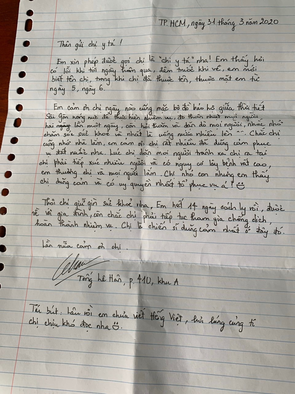 Những món quà 'tri ân từ tâm' bất ngờ ở trong khu cách ly tập trung ảnh 2