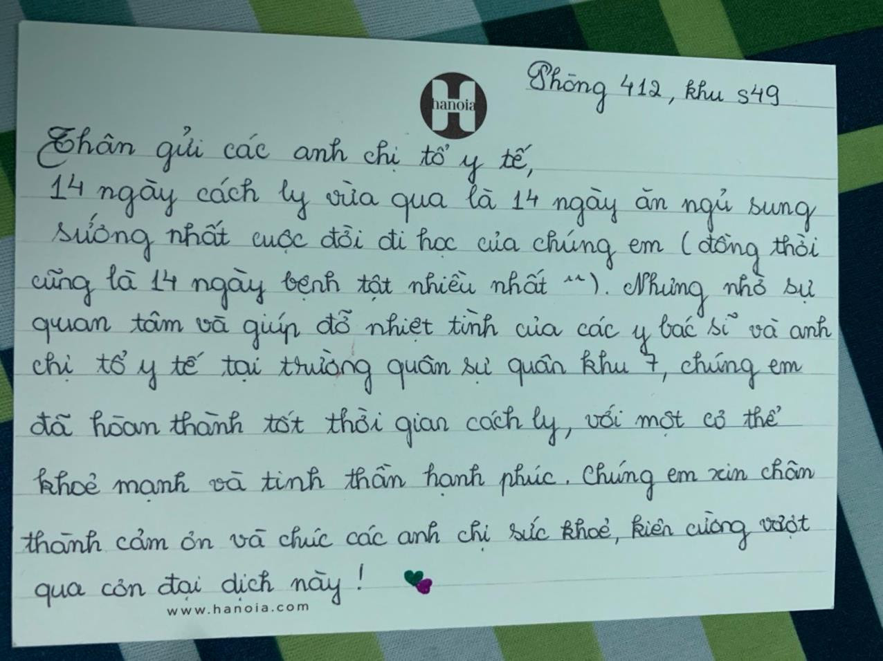 Những món quà 'tri ân từ tâm' bất ngờ ở trong khu cách ly tập trung ảnh 6
