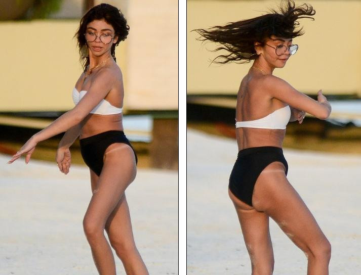 Sarah Hyland mặc bikini nhảy múa, lộ điểm nhạy cảm trên bãi biển ảnh 4
