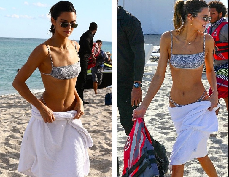 Hai chân dài đắt giá nhất nhì làng mốt đẹp như tạc tượng trên bãi biển ảnh 6