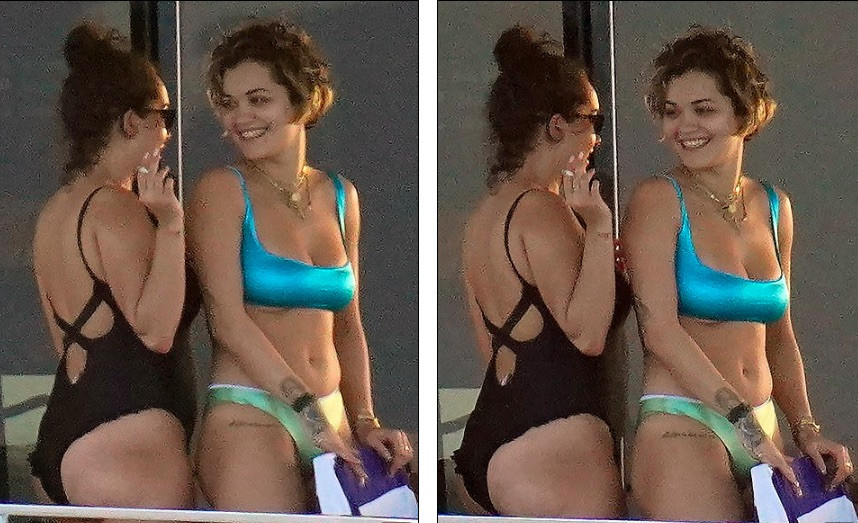 Rita Ora mặc áo tắm trắng mỏng tang lộ điểm nhạy cảm ảnh 10