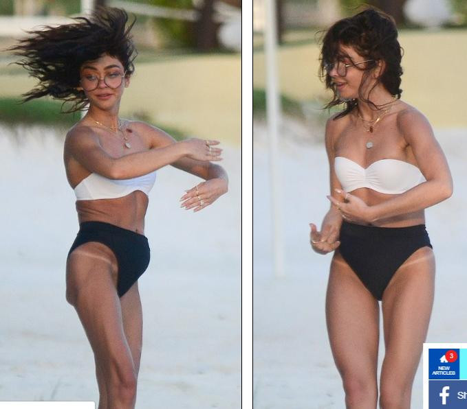 Sarah Hyland mặc bikini nhảy múa, lộ điểm nhạy cảm trên bãi biển ảnh 3