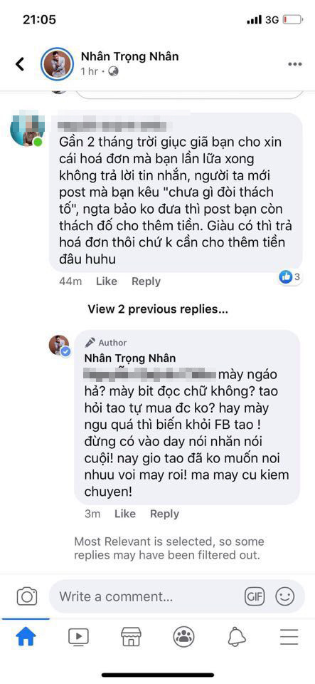 Vụ tố quỵt tiền: Trọng Nhân đáp trả bình luận thô tục gây bức xúc ảnh 2