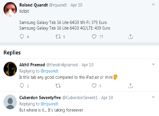 Samsung Galaxy Tab S6 Lite rò rỉ giá tại châu Âu trước khi ra mắt ảnh 1