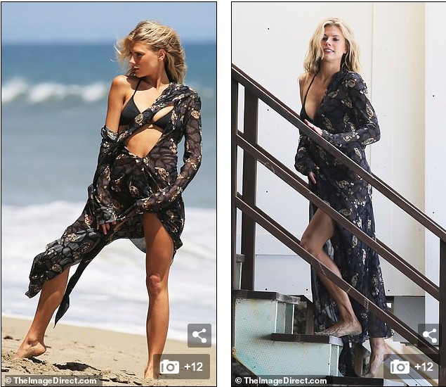 'Bom gợi cảm' Charlotte McKinney mặc bikini siêu bé, chụp ảnh giữa trời lạnh ảnh 7