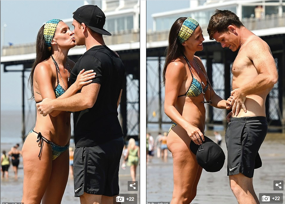 Cựu hoa hậu Anh mặc bikini bé xíu, tình tứ chồng ở biển ảnh 8