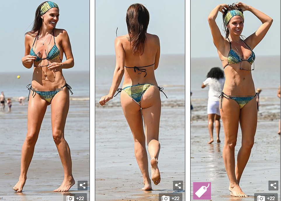 Cựu hoa hậu Anh mặc bikini bé xíu, tình tứ chồng ở biển ảnh 3