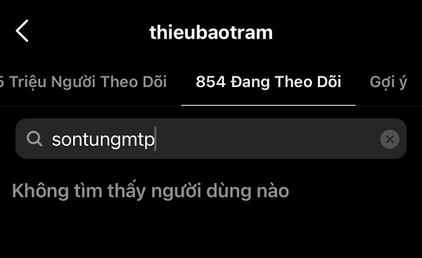 Phần follow trên Instagram đã không còn follow tài khoản Sơn Tùng M-TP. Thiều Bảo Trâm “unfollow” Sơn Tùng M-TP làm mạng xã hội dậy sóng giữa đêm: Chuyện gì đây? ảnh 2