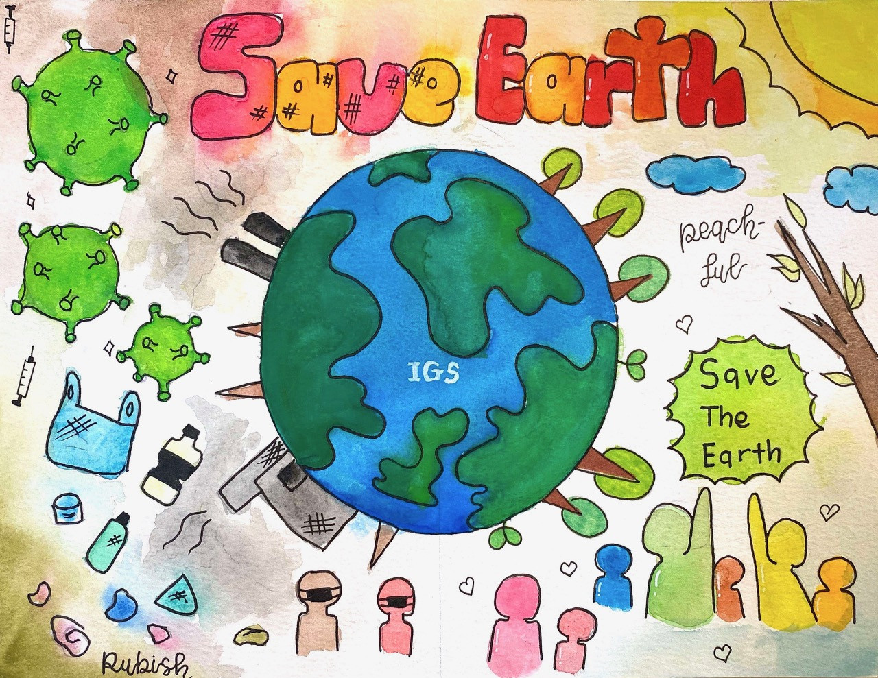 Học sinh Việt Nam và thế giới chung tiếng nói bày tỏ sự quan tâm tới đại dịch Covid thông qua tranh ảnh 2