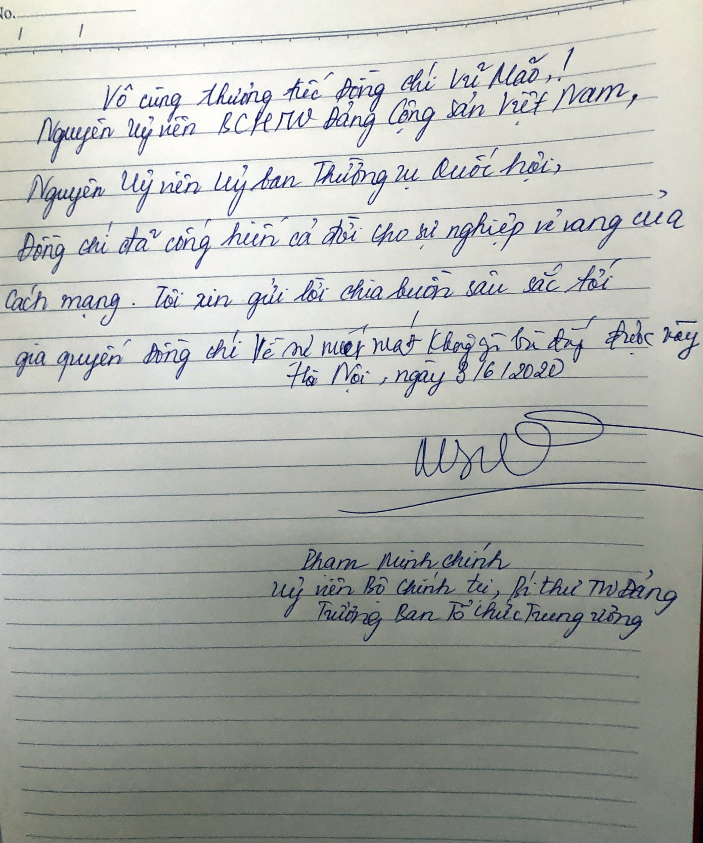 Lãnh đạo Đảng, Nhà nước ghi sổ tang viếng đồng chí Vũ Mão ảnh 8