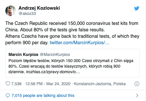 Séc phát hiện 80% dụng cụ xét nghiệm nhanh COVID-19 của Trung Quốc cho kết quả sai ảnh 1