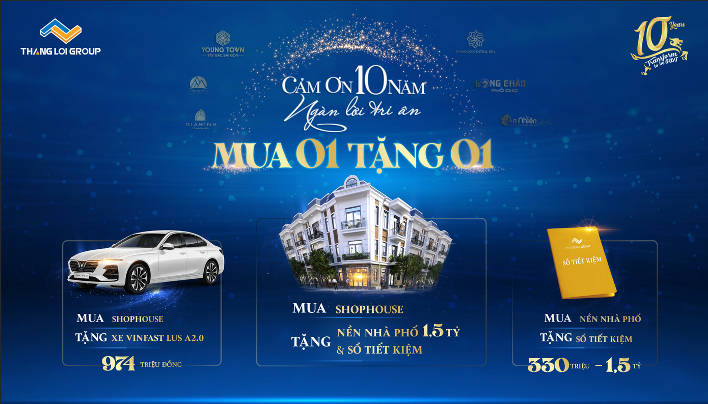 Thắng Lợi Group tung gói ưu đãi khủng “Mua shophouse tặng nền nhà phố + sổ tiết kiệm” ảnh 1