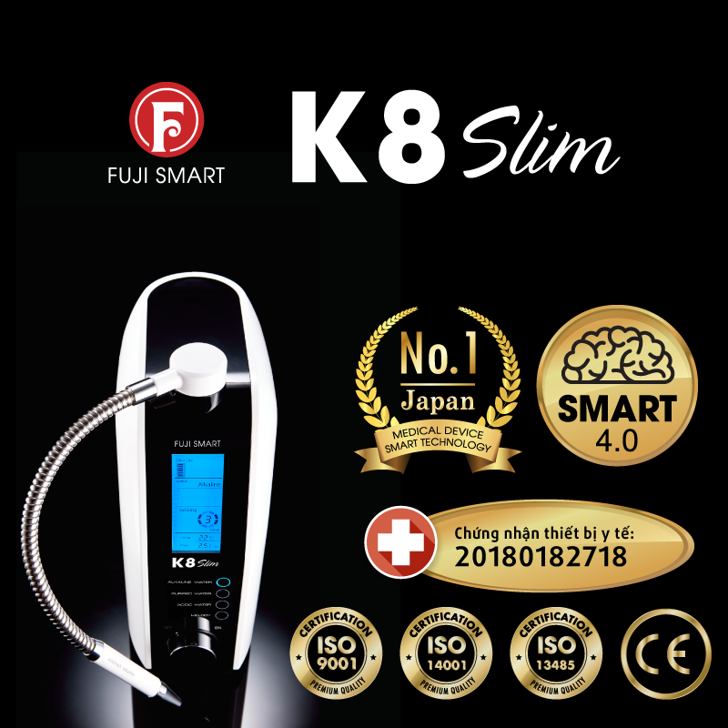 Fuji Smart K8 Slim thiết bị y tế tạo nước ion kiềm giàu Hydrogen phân khúc giá rẻ ảnh 3