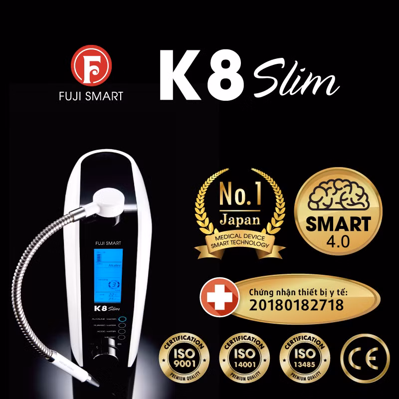 Fuji Smart K8 Slim thiết bị y tế tạo nước ion kiềm giàu Hydrogen phân khúc giá rẻ ảnh 3